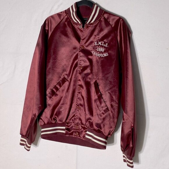 Vintage Trimark Burgundy Firefighter Varsity Jacket XL - Picture 16 of 16